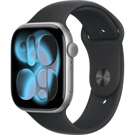 Apple Watch Series 11 46mm (GPS) Space Grey Aluminium Case with Black Sport Band - M/L (MEV44)