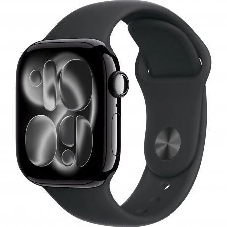 Apple Watch Series 11 42mm (GPS) Jet Black Aluminium Case with Black Sport Band - S/M (MEQT4)