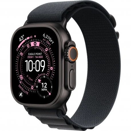 Apple Watch Ultra 3 49mm (GPS+LTE) Black Titanium Case with Black Alpine Loop - Large (MF0X4)