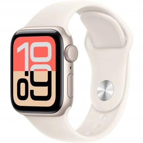 Apple Watch SE 3 40mm (GPS) Starlight Aluminium Case with Starlight Sport Band - M/L (MEH54)