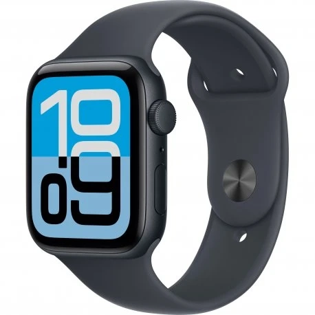 Apple Watch SE 3 44mm (GPS) Midnight Aluminium Case with Midnight Sport Band - M/L (MEHQ4)