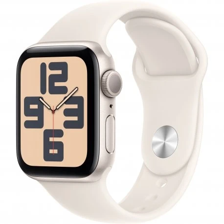 Apple Watch SE 2024 40mm (GPS) Starlight Aluminum Case w. Starlight Sport Band - S/M (MXEF3)
