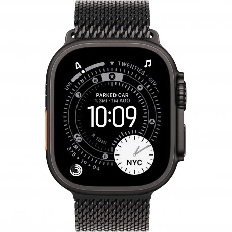 Apple Watch Ultra 3 49mm (GPS+LTE) Black Titanium Case with Black Titanium Milanese Loop - Large (MF1T4)