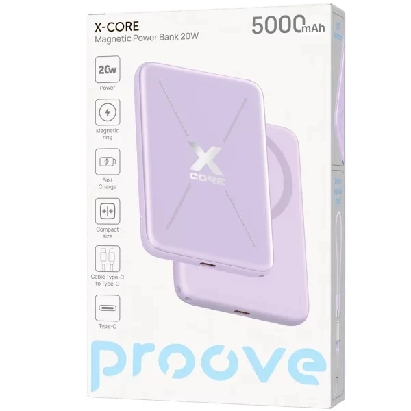 Універсальна мобільна батарея Proove X-Core 20W 5000mAh Purple (PNXC20010009)