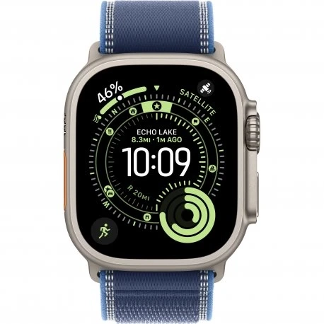 Apple Watch Ultra 3 49mm (GPS+LTE) Natural Titanium Case with Blue/Bright Blue Trail Loop - M/L