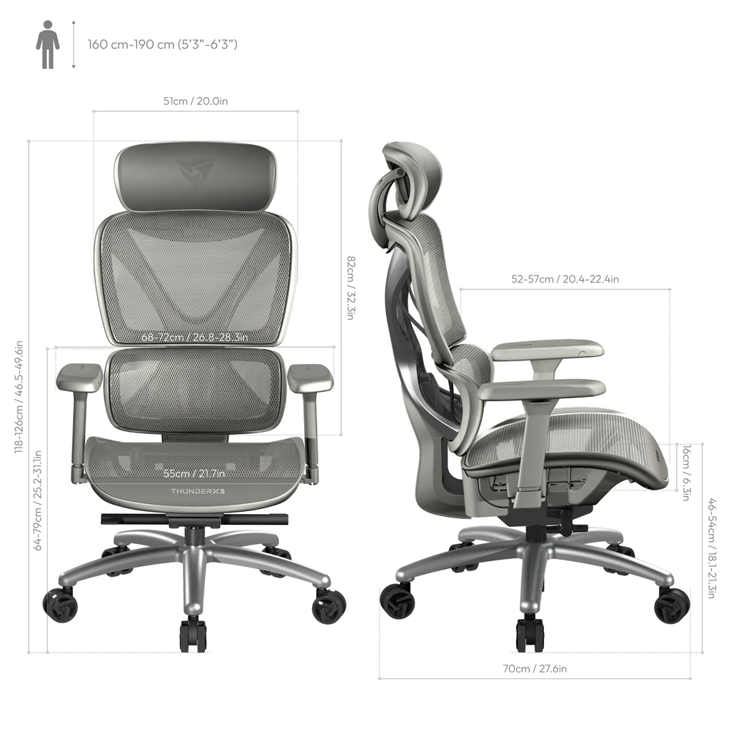 Крісло для геймерів TX3 XTC Mesh Grey (TEGC-3054104.41)
