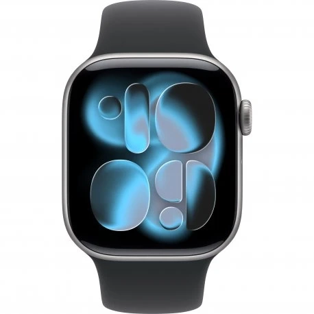 Apple Watch Series 11 42mm (GPS) Space Grey Aluminium Case with Black Sport Band - S/M (MEQW4)