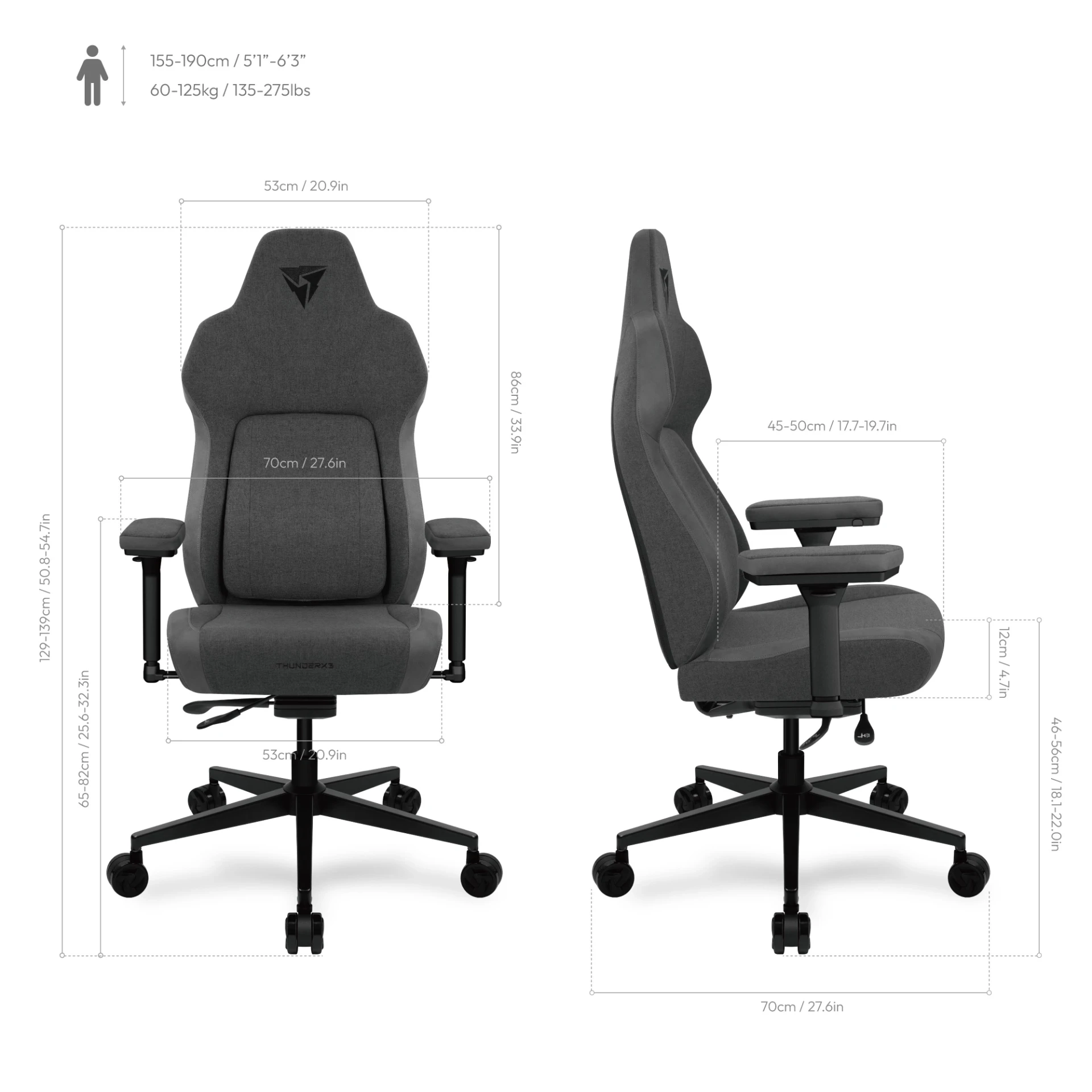 Крісло для геймерів TX3 Core Smart Loft Dark Grey (TEGC-207010Z.Z1)