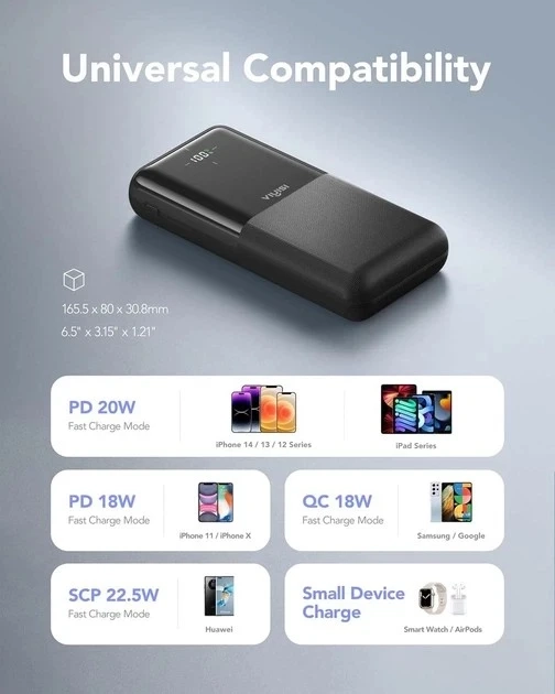 Зовн_АКБ VIYISI G3015 30000mAh 22,5W (X001XFVS1J) чорний