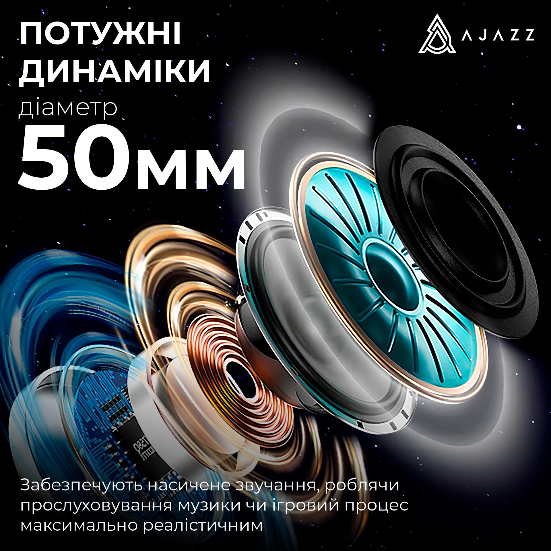 Bluetooth-гарнітура Ajazz AHM09 MAX 3-Mode Black (AHM09-MAX-BGY)