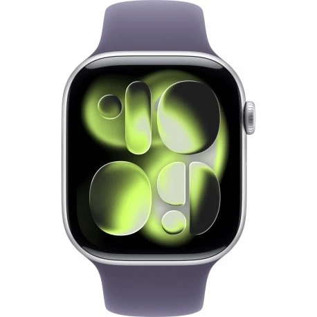 Apple Watch Series 11 46mm (GPS) Silver Aluminium Case with Purple Fog Sport Band - M/L (MEVA4)