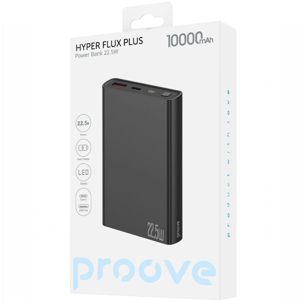 Універсальна мобільна батарея Proove Hyper Flux Plus 22.5W 10000mAh Black (PBF122120001)
