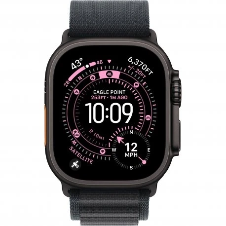 Apple Watch Ultra 3 49mm (GPS+LTE) Black Titanium Case with Black Alpine Loop - Medium (MF0V4)