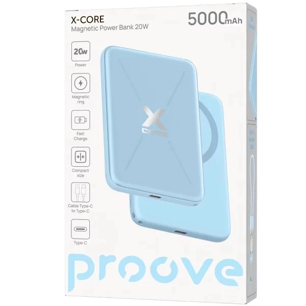 Універсальна мобільна батарея Proove X-Core 20W 5000mAh Sky Blue (PNXC20010008)