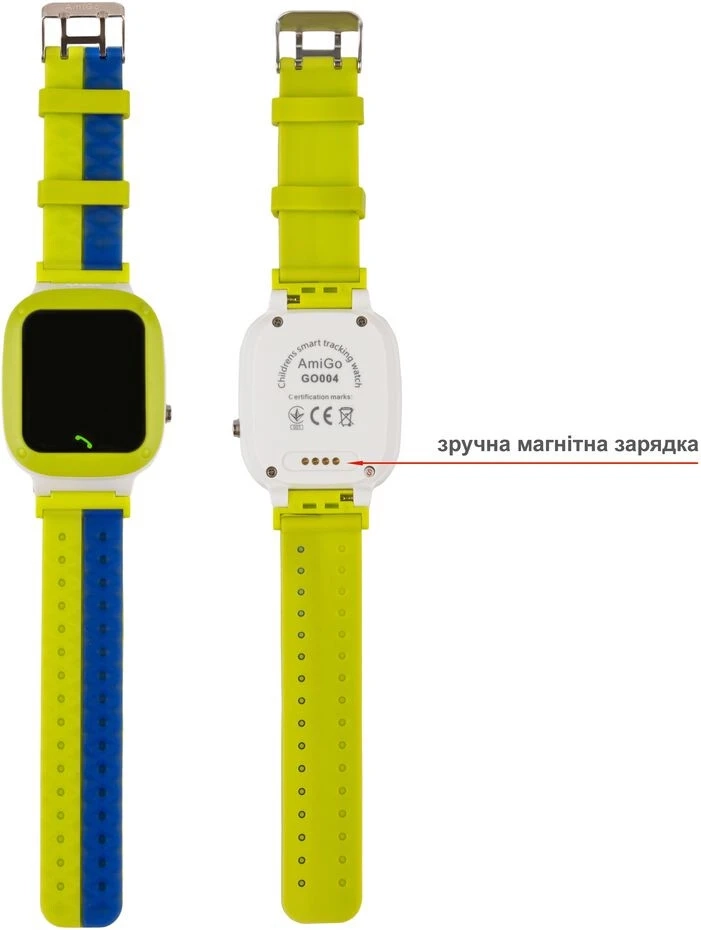 Детские смарт-часы AmiGo GO004 Splashproof Camera+LED Green