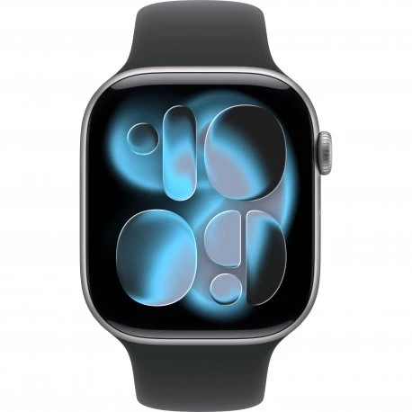 Apple Watch Series 11 46mm (GPS) Space Grey Aluminium Case with Black Sport Band - M/L (MEV44)