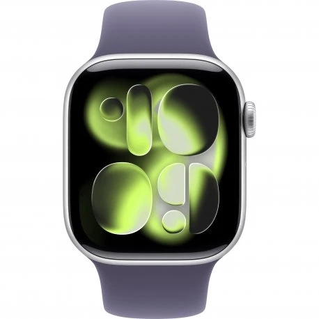 Apple Watch Series 11 42mm (GPS) Silver Aluminium Case with Purple Fog Sport Band - S/M (MEU64)