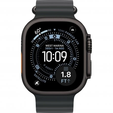 Apple Watch Ultra 3 49mm (GPS+LTE) Black Titanium Case with Black Ocean Band (MF0J4)