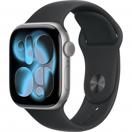 Apple Watch Series 11 42mm (GPS) Space Grey Aluminium Case with Black Sport Band - S/M (MEQW4)