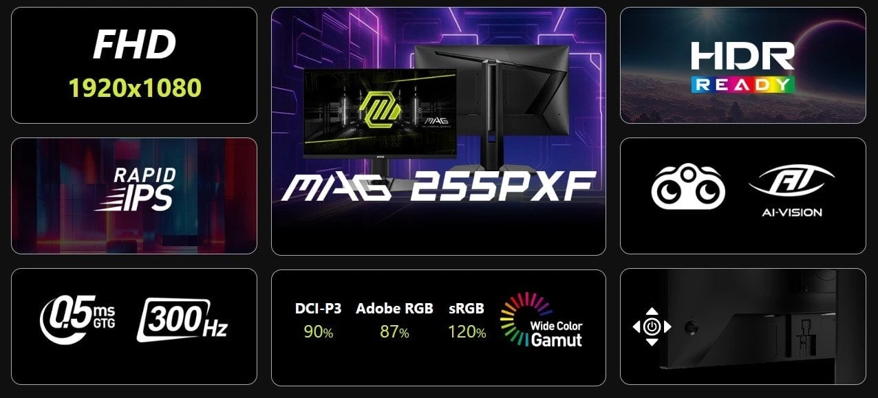 Монітор MSI 24.5" MAG 255PXF IPS Black 300Hz