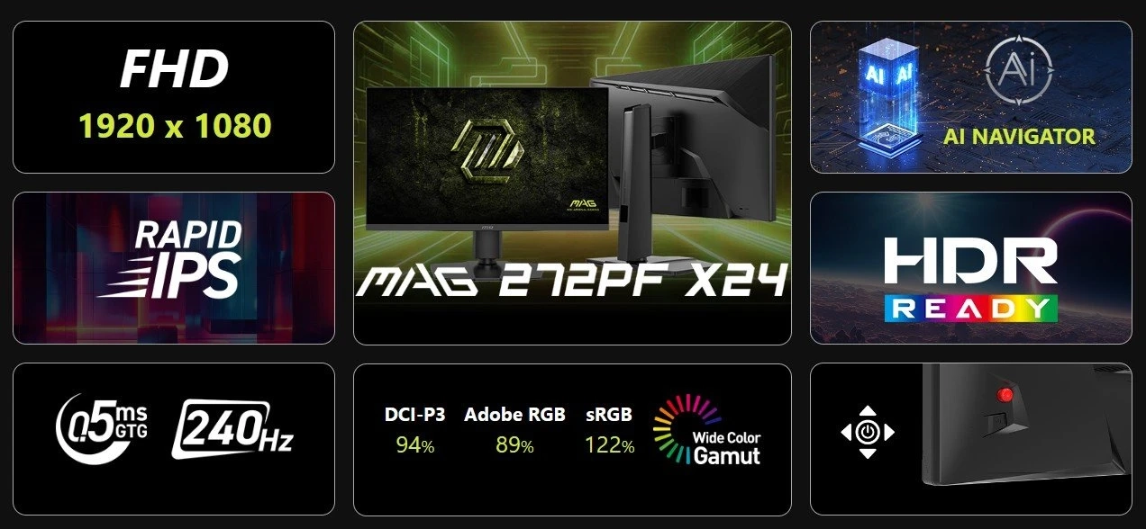 Монітор MSI 27" MAG 272PF X24 IPS Black 240Hz