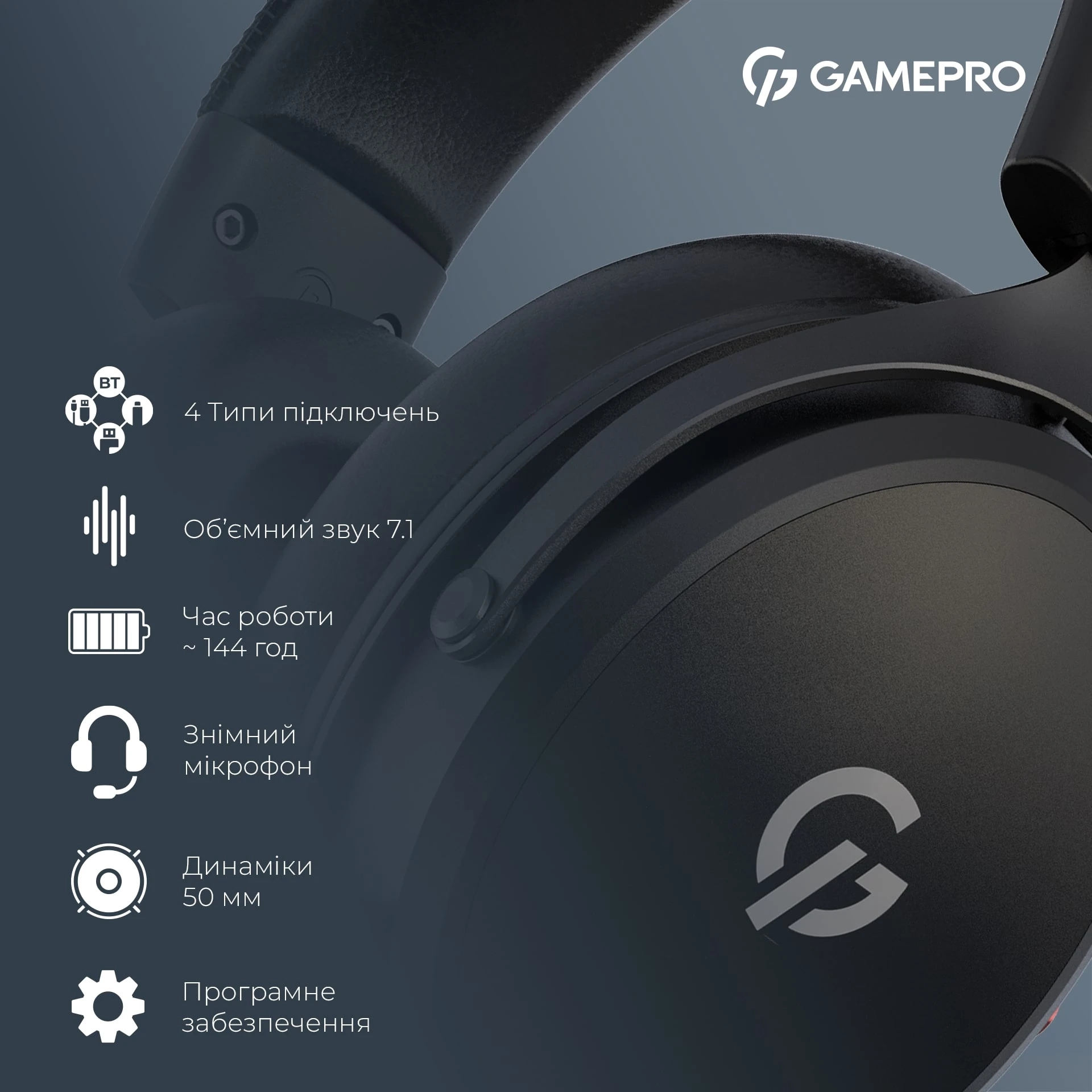 Гарнітура GamePro Asgard Skadi Black (HSW191B)