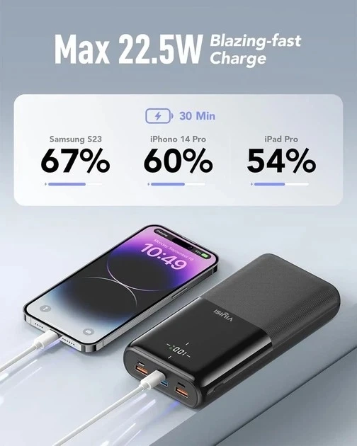 Зовн_АКБ VIYISI G3015 30000mAh 22,5W (X001XFVS1J) чорний