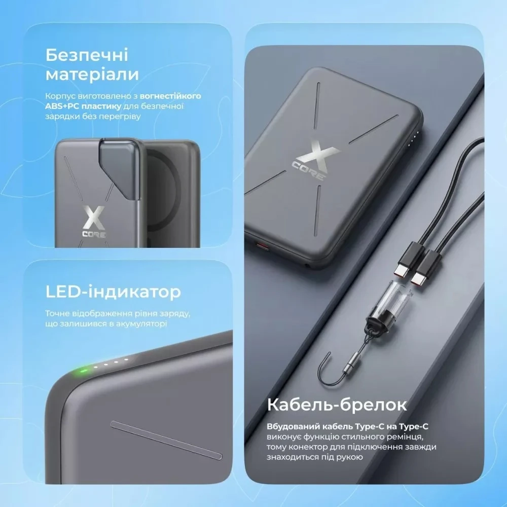 Універсальна мобільна батарея Proove X-Core 20W 5000mAh Silver/White (PNXC20010006)