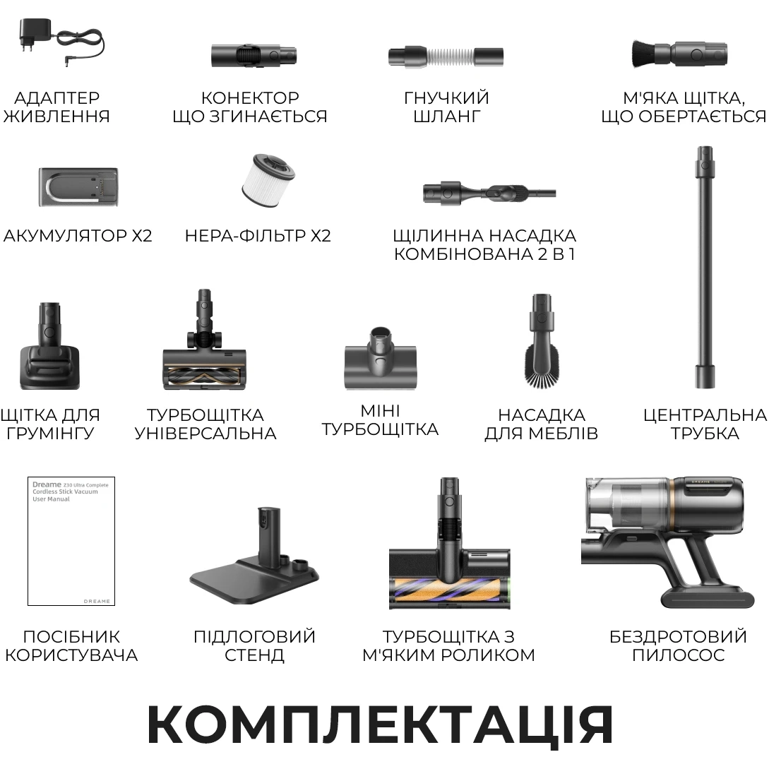 Акумуляторний пилосос Dreame Z30 Ultra Complete (VZV38L)