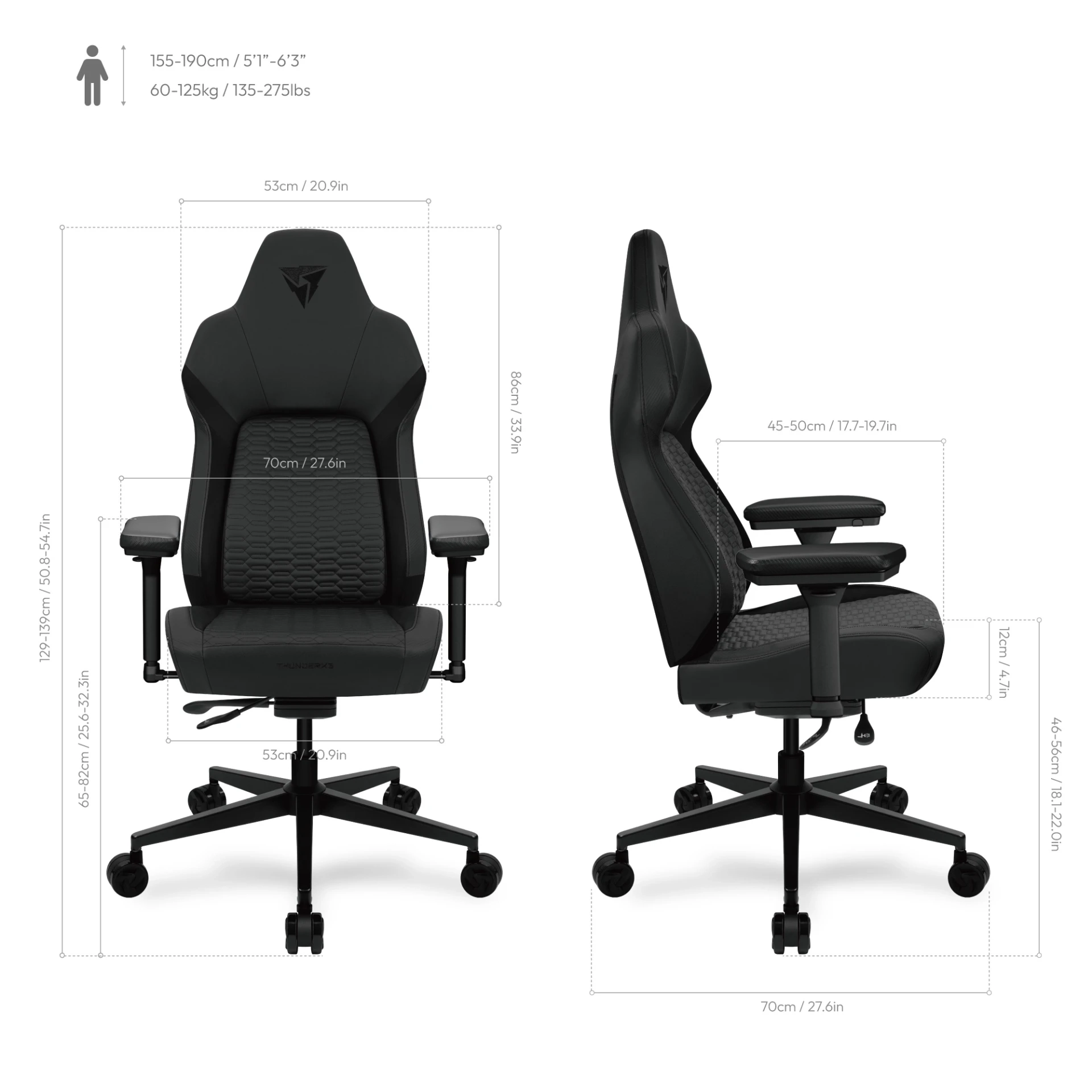 Крісло для геймерів TX3 Core Smart Racer Black (TEGC-2069101.11)