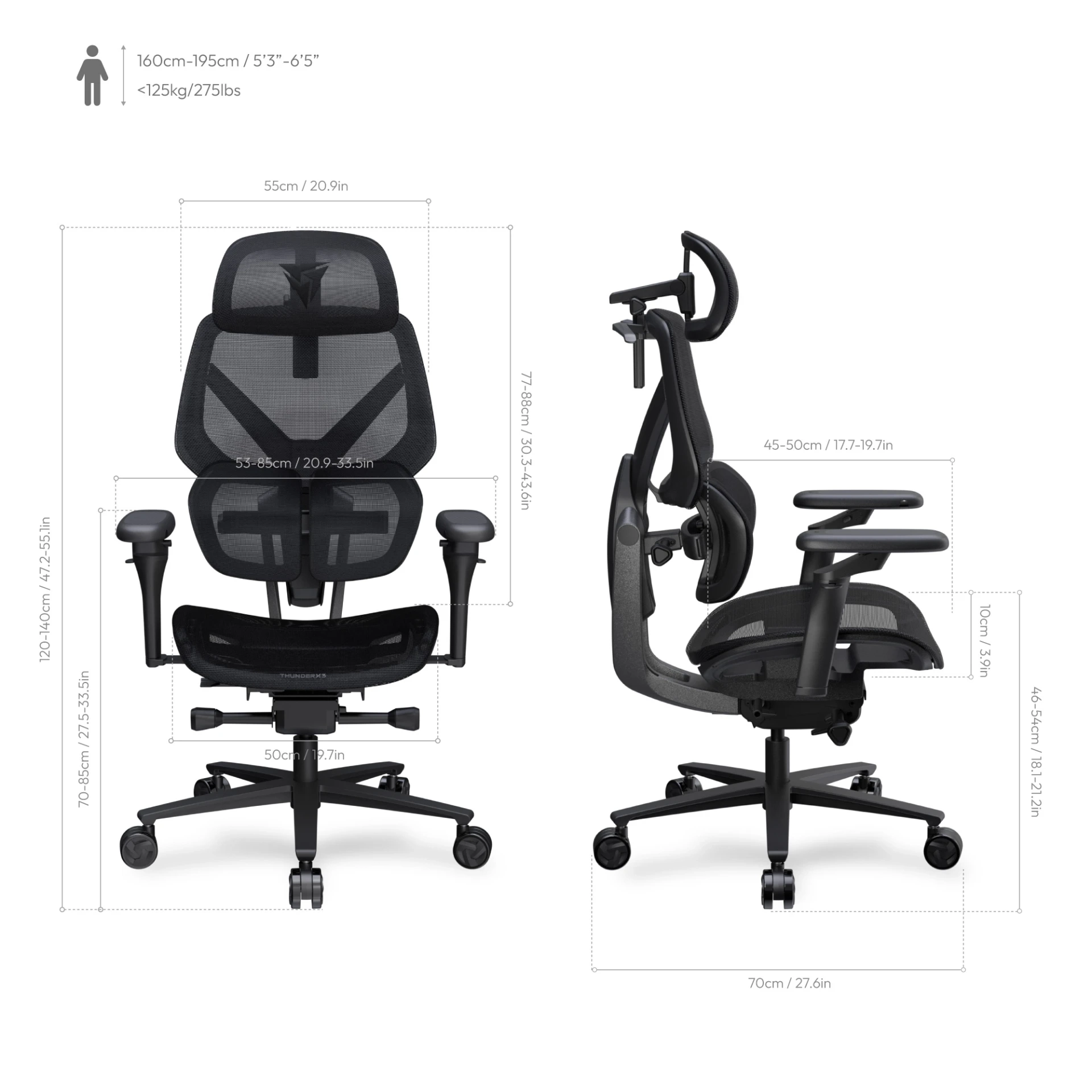 Крісло для геймерів TX3 Flex Pro Mesh Black (TEGC-3076101.12)