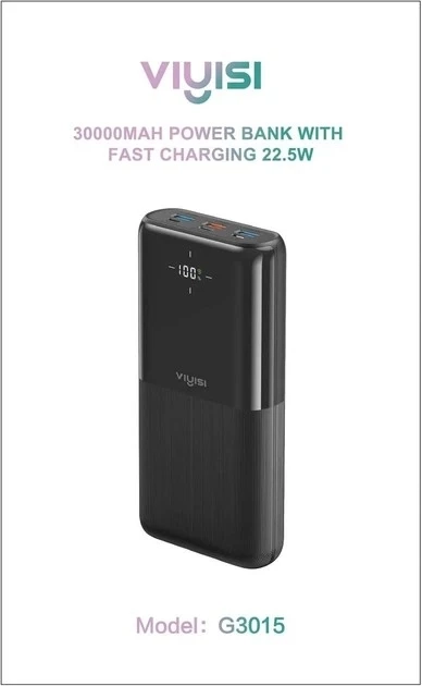 Зовн_АКБ VIYISI G3015 30000mAh 22,5W (X001XFVS1J) чорний
