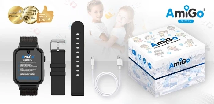 Смарт-годинник для дітей AmiGo GO10S Pro WIFI AMG-GO10S-B Чорний