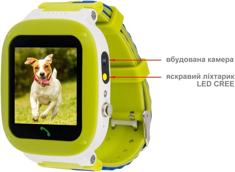 Детские смарт-часы AmiGo GO004 Splashproof Camera+LED Green