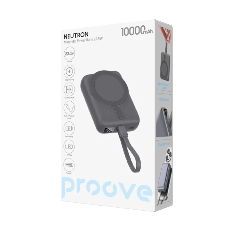 Універсальна мобільна батарея Proove Neutron 22.5W 10000mAh Gray (PBNE22022203)