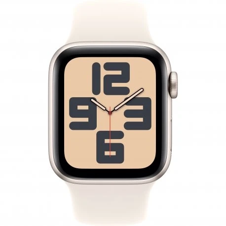 Apple Watch SE 2024 40mm (GPS) Starlight Aluminum Case w. Starlight Sport Band - S/M (MXEF3)