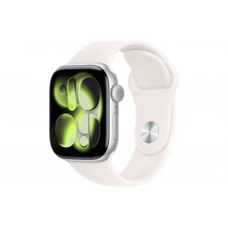Apple Watch Series 11 42mm (GPS) Silver Aluminium Case with Light Blush Sport Band - S/M (MEW34,MXLN3)