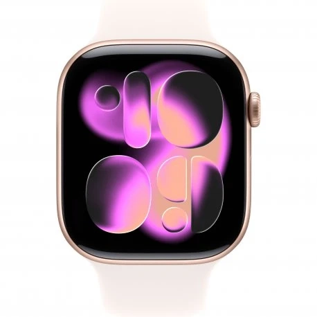 Apple Watch Series 11 46mm (GPS) Rose Gold Aluminium Case with Light Blush Sport Band - M/L (MEV74)